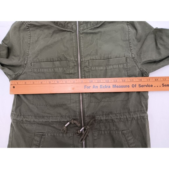 Old Navy Womens Field Jacket Olive Green Full‎ Zip Drawstring Waist XS - Picture 11 of 12